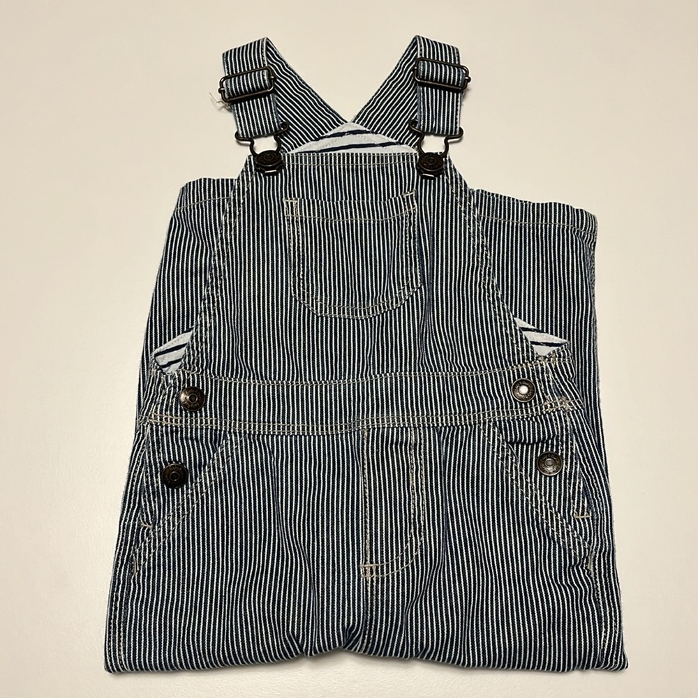 Baby Boden Railroad Striped Overalls | 18-24 months